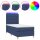 vidaXL Boxspringbett mit Matratze &amp; LED Blau 80x200 cm Stoff