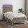 vidaXL Boxspringbett mit Matratze &amp; LED Taupe 90x200 cm Stoff