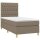 vidaXL Boxspringbett mit Matratze &amp; LED Taupe 90x200 cm Stoff