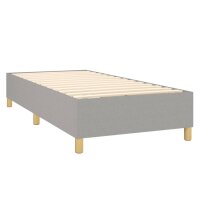 vidaXL Boxspringbett mit Matratze &amp; LED Hellgrau 90x190 cm Stoff