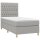 vidaXL Boxspringbett mit Matratze &amp; LED Hellgrau 90x190 cm Stoff