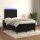 vidaXL Boxspringbett mit Matratze &amp; LED Schwarz 120x200 cm Samt