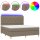 vidaXL Boxspringbett mit Matratze &amp; LED Taupe 160x200 cm Stoff