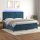 vidaXL Boxspringbett mit Matratze &amp; LED Dunkelblau 200x200 cm Samt