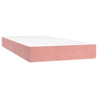 vidaXL Boxspringbett mit Matratze &amp; LED Rosa 90x200 cm Samt