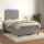 vidaXL Boxspringbett mit Matratze &amp; LED Hellgrau 120x200 cm Samt