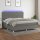 vidaXL Boxspringbett mit Matratze &amp; LED Dunkelgrau 200x200 cm Stoff