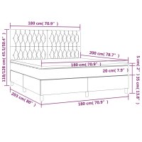 vidaXL Boxspringbett mit Matratze &amp; LED Blau 180x200 cm Stoff