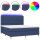 vidaXL Boxspringbett mit Matratze &amp; LED Blau 180x200 cm Stoff