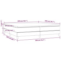 vidaXL Boxspringbett mit Matratze Dunkelgrau 200x200 cm Stoff