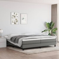 vidaXL Boxspringbett mit Matratze Dunkelgrau 200x200 cm Stoff