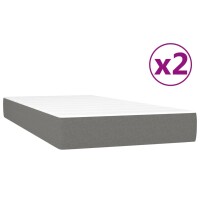 vidaXL Boxspringbett mit Matratze Dunkelgrau 200x200 cm Stoff