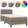 WOWONA Boxspringbett mit Matratze &amp; LED Taupe 80x200 cm Stoff