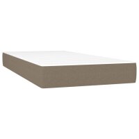 WOWONA Boxspringbett mit Matratze &amp; LED Taupe 80x200 cm Stoff