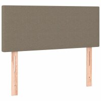 WOWONA Boxspringbett mit Matratze &amp; LED Taupe 80x200 cm Stoff