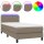 WOWONA Boxspringbett mit Matratze &amp; LED Taupe 80x200 cm Stoff