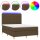 vidaXL Boxspringbett mit Matratze &amp; LED Dunkelbraun 140x190 cm Stoff