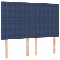 vidaXL Boxspringbett mit Matratze &amp; LED Blau 140x190 cm Stoff