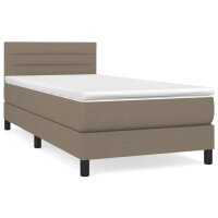 WOWONA Boxspringbett mit Matratze Taupe 80x200 cm Stoff