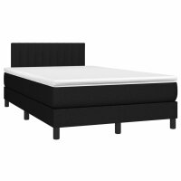 vidaXL Boxspringbett mit Matratze &amp; LED Schwarz 120x200 cm Stoff