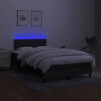 vidaXL Boxspringbett mit Matratze &amp; LED Schwarz 120x200 cm Stoff