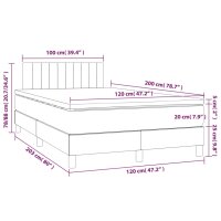 vidaXL Boxspringbett mit Matratze &amp; LED Schwarz 120x200 cm Stoff