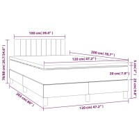 vidaXL Boxspringbett mit Matratze Schwarz 120x200 cm Stoff