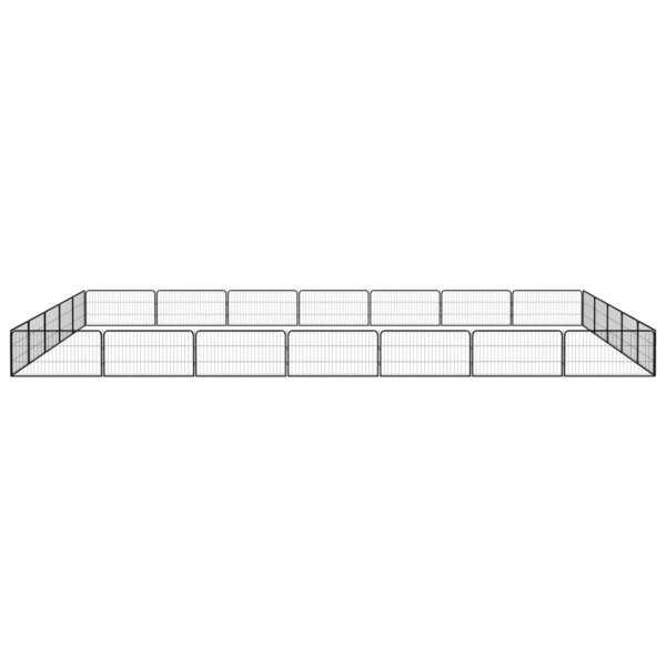 vidaXL 24-tlg. Hundelaufstall Schwarz 100x50cm Stahl Pulverbeschichtet