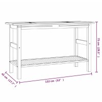 vidaXL Waschtisch mit Schwarzen Marmorbecken Massivholz Teak