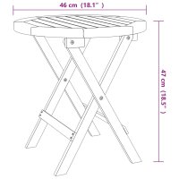 vidaXL Bistrotisch &Oslash;46x47 cm Massivholz Akazie