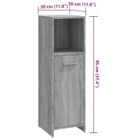 vidaXL Badschrank Grau Sonoma 30x30x95 cm Holzwerkstoff