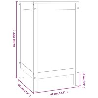 vidaXL W&auml;schetruhe Grau 44x44x76 cm Massivholz Kiefer