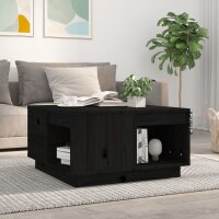 vidaXL Couchtisch Schwarz 60x61x32,5 cm Massivholz Kiefer