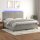 vidaXL Boxspringbett mit Matratze &amp; LED Hellgrau 200x200 cm Samt