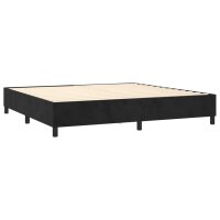 vidaXL Boxspringbett mit Matratze &amp; LED Schwarz 200x200 cm Samt