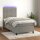 vidaXL Boxspringbett mit Matratze &amp; LED Hellgrau 80x200 cm Samt