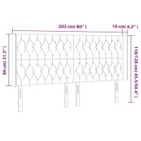 vidaXL Kopfteil mit Ohren Blau 203x16x118/128 cm Stoff