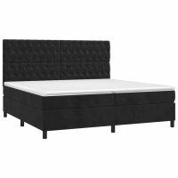 vidaXL Boxspringbett mit Matratze &amp; LED Schwarz 200x200 cm Samt