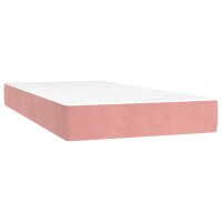 vidaXL Boxspringbett mit Matratze &amp; LED Rosa 100x200 cm Samt