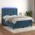 vidaXL Boxspringbett mit Matratze &amp; LED Dunkelblau 140x200 cm Samt