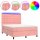 vidaXL Boxspringbett mit Matratze &amp; LED Rosa 140x190 cm Samt