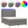 vidaXL Boxspringbett mit Matratze &amp; LED Dunkelgrau 140x190 cm Stoff