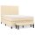 WOWONA Boxspringbett mit Matratze Creme 140x190 cm Stoff