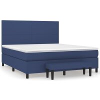 vidaXL Boxspringbett mit Matratze Blau 180x200 cm Stoff