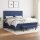 vidaXL Boxspringbett mit Matratze Blau 180x200 cm Stoff