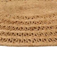 vidaXL Teppich Jute Handgeflochten 90 cm Rund