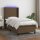 vidaXL Boxspringbett mit Matratze &amp; LED Dunkelbraun 100x200 cm Stoff