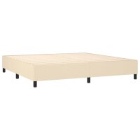 vidaXL Boxspringbett mit Matratze &amp; LED Creme 200x200 cm Stoff