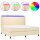 vidaXL Boxspringbett mit Matratze &amp; LED Creme 200x200 cm Stoff