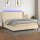 vidaXL Boxspringbett mit Matratze &amp; LED Creme 200x200 cm Stoff